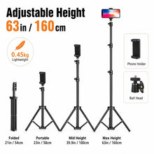 Foldable Phone Tripod MultiPurpose Camera Stand for Live Video Shooting Photography Adjustable with Phone Holder Extendable Legs