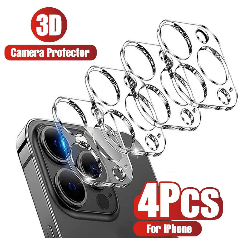 4Pcs Camera Lens Protector Glass For iPhone 17 16 15 14 Pro Max 13 12 11 ProMax Plus Full Cover Protective Glass Camera Film Air