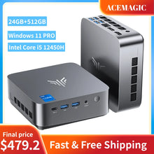 ACEMAGIC Mini PC Intel Core i5-12450H 8C/12T up to 4.4GHz Windows 11 Pro 24GB LPDDR5 512GB NVMe SSD Triple 4K Display WiFi 6 BT5