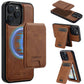2 in 1 Detachable Leather iPhone Case with Card Pocket - Magnetic Cover for iPhone 17 pro Max 17 Air 15 14 13 12 11 pro Max