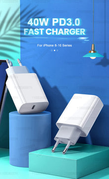PD 40W Fast Charger For iPhone 15 11 12 13 14 16 Pro Max Quick Charging Cable For iPhone 16 15 14 Plus Charger Phone Accessories