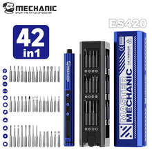 MECHANIC ES420 42-in-1 Set Electric Screwdriver with LED Light Magnetic Bits Dual Mode Electric and Manual Repair Tool Kit