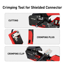 ZoeRax RJ45 CAT7 CAT6A Crimping Tool for Cat7/6a/6/5e Network Connector Wire Cutter Wire Stripper Ethernet Crimper with Blades