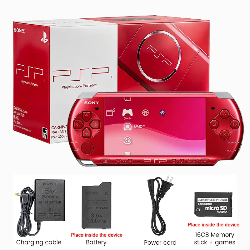 Sony PSP 3000 Original PlayStation Portable (PSP-3006) Handheld Arcade Game Console Holiday Christmas Gifts (+Free Games)
