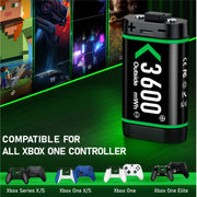 Batería recargable para mando de Xbox One, 4 baterías de 3600 mWh para accesorios de carga de Xbox One/Xbox Series X/S