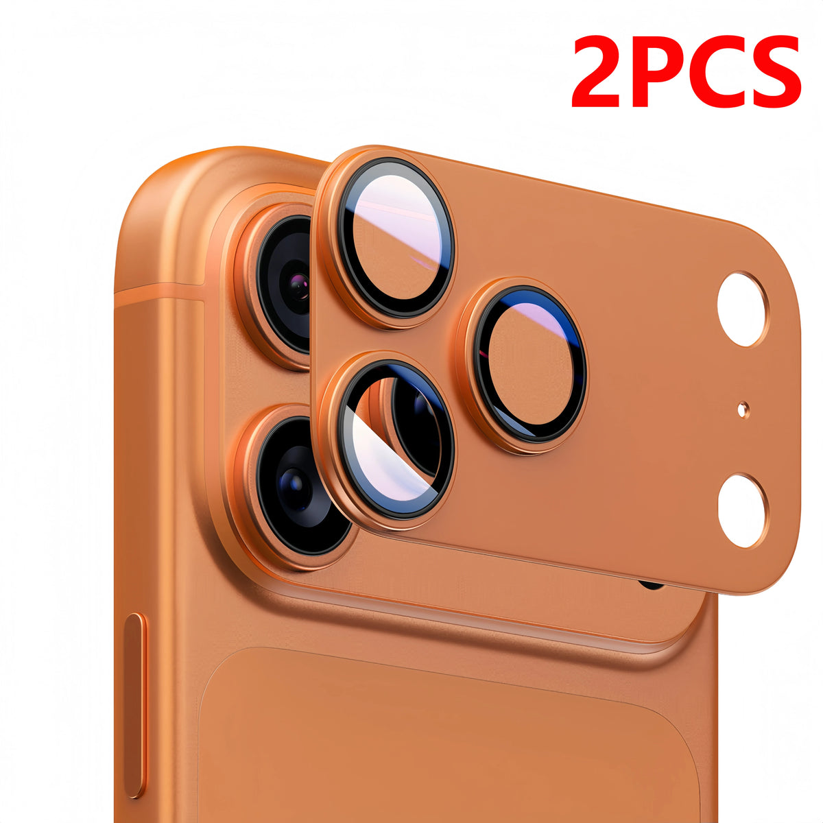 2 unidades de protector de lente Aomor para iPhone 18 17 Pro Max, de metal con fuerte adsorción, vidrio templado 9H, cubierta protectora completa para la cámara