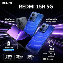 2026 New Redmi 15R 8+256GB Mobile Phone - Unlocked Dual SIM 6.9' LCD+ Dimensity 6300 13MP Camera 6000mAh Battery