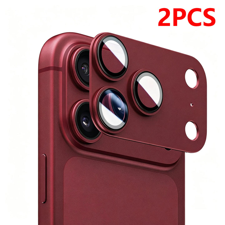 2 unidades de protector de lente Aomor para iPhone 18 17 Pro Max, de metal con fuerte adsorción, vidrio templado 9H, cubierta protectora completa para la cámara