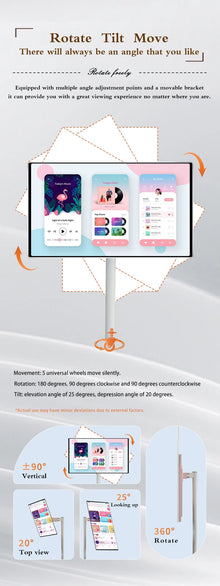 21.5 Inch Portable Smart Touch Screen TV Android 11 Wireless WiFi Monitor Battery Home Outdoor USB Mobile Phone Second Screen