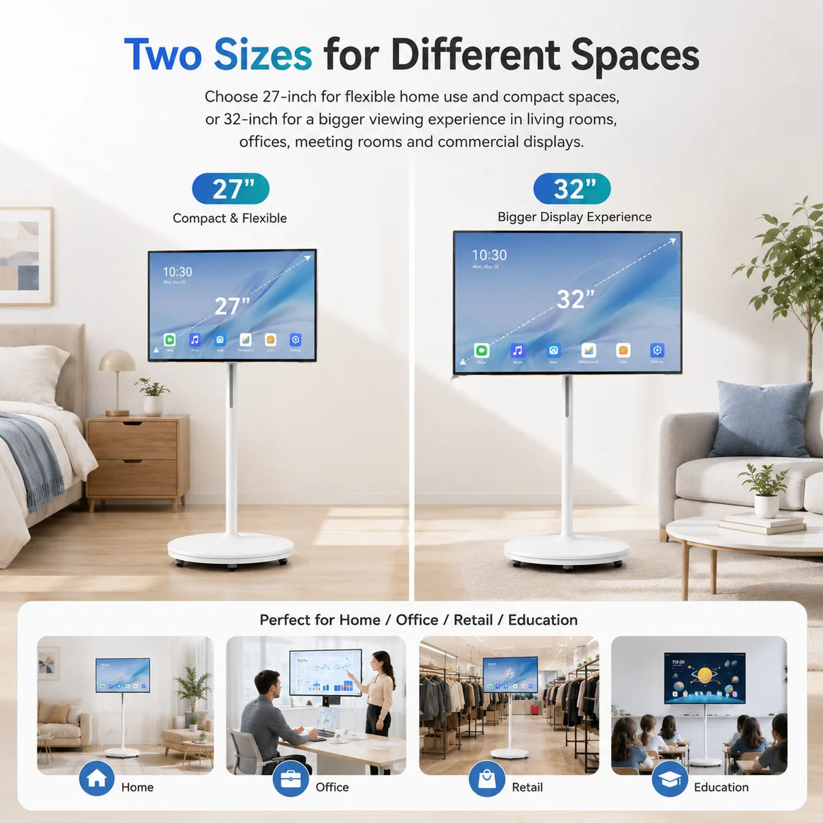 32 Inch Portable Smart TV Wireless Interactive Touch Monitor Television Smart LCD with Touch Screen Technology