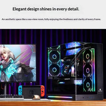 WJCOOLMAN AITO Plus ATX PC Case 9.16-inch Screen RGB Light Strip 360 Water Cooler Integrated Curved Glass Computer Case