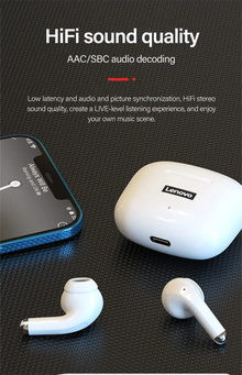 New Lenovo LP40 Pro Bluetooth V5.3 Earphones Punchy Bass Sound Headset Full Compatible Low Latency Game Sports Music Headphones