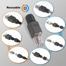Natalink Tool-Free RJ45 Connector, CAT6A  CAT6 Field Termination Plug, RJ45 Tool Less Gold Plated Modular Plug,