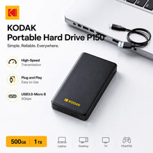 KODAK P150 Portable External Hard Drive 500GB 1TB USB3.0 HDD Storage Drive 2.5 Inch High Speed Disk for Laptop PC PS4 TV