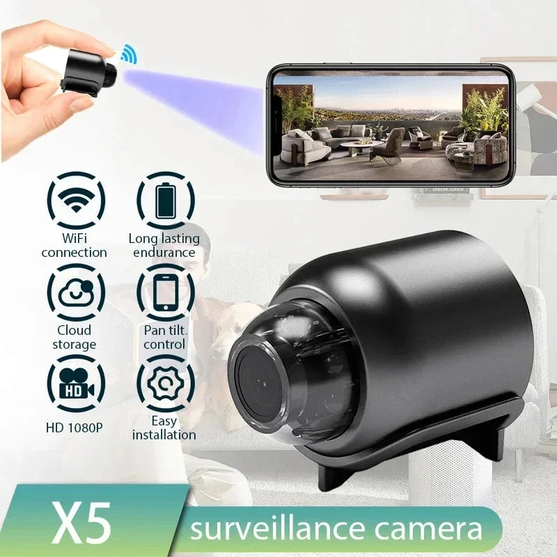 1080P Neue X5 Mini-Kamera Klare Nachtsicht Leichte Tragbare Premium-Kameras Bewegungserkennung Kabellose Überwachungskamera