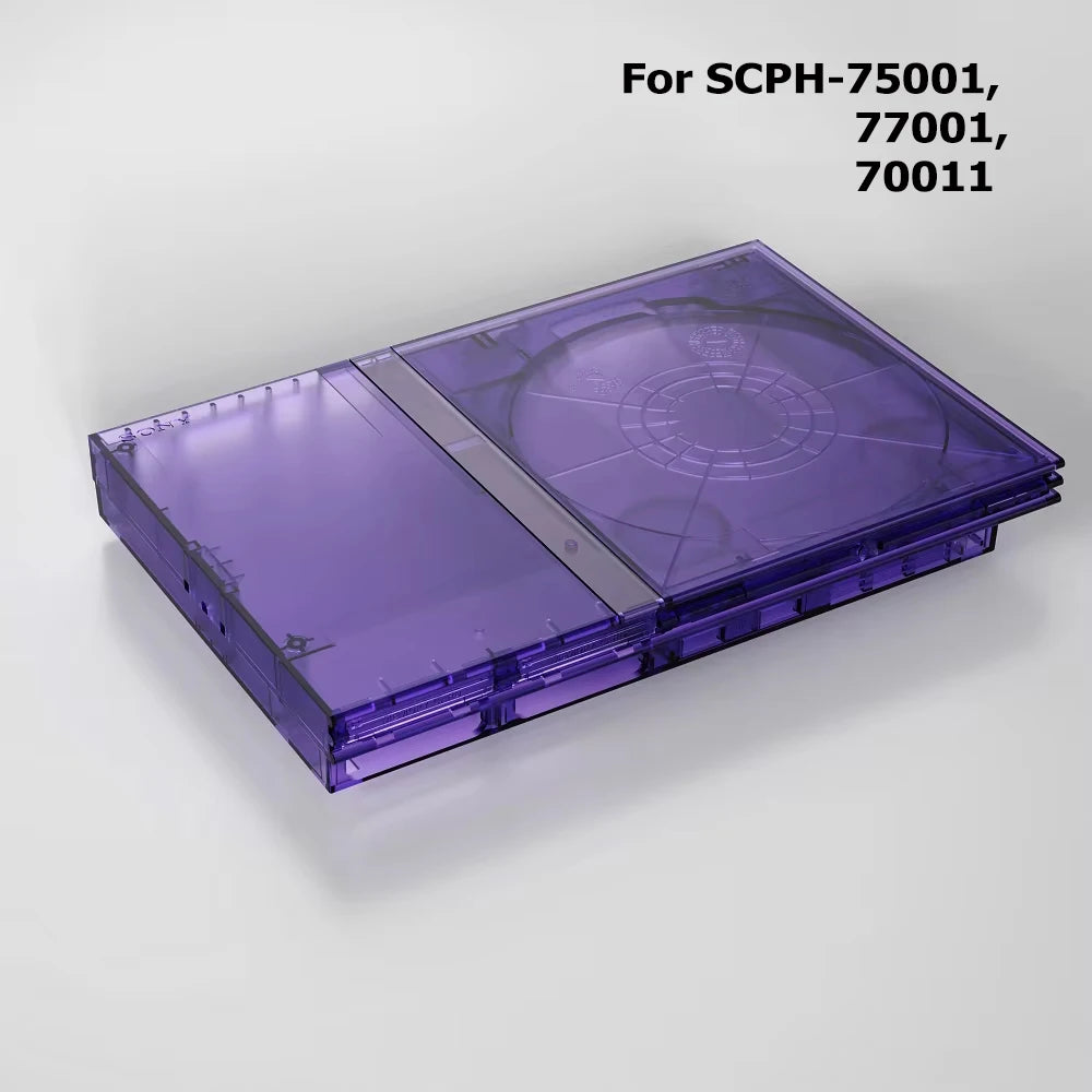 Bitfunx Translucent Black Purple Replacement Case for PS2 Slim Game Console