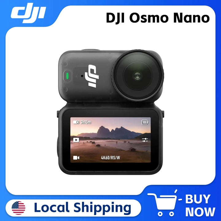 DJI Osmo Nano Standard Combo (64GB) Sensor de 1/1.3" 4K/60fps y FOV amplio de 143° Conexión directa con micrófonos duales DJI