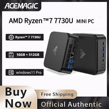 ACEMAGIC Ryzen 7 7730U Mini PC 16GB RAM 512GB SSD Windows 11 Pro Triple 4K Monitor Support WiFi 6 High Performance Desktop Compu