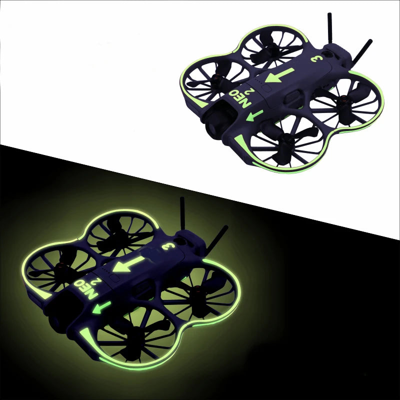 Glowing Decorative Sticker Kit for DJI NEO 2, Skin Sticker Decal DIY, for Neo2 Drone and Controlle,Anti-Scratch Protective Film