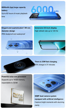 NEW Redmi15C International Version 8GB/256GB Expand 1TB SD Side Fingerprint 3.5mm Jack TÜV Low Blue Light Budget 4G Smartphone