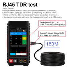 Probador de cables UTP de pantalla táctil WANGLU de 4", PoE, VFL, OPM, TDR, medidor de nivel, búsqueda de IP, escaneo y trazador en una sola herramienta de red
