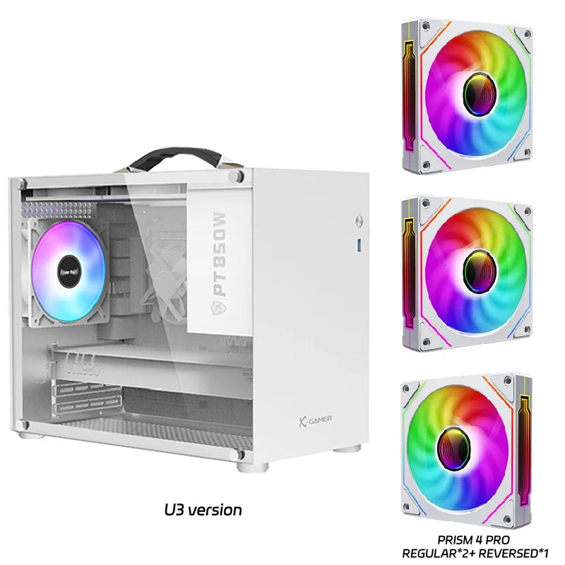 PowerTrain X-GAMERX X100 M-ATX Portable Computer Case ITX  MATX  Power Supply Support U3 Type-C Desktop MINI Small Chassis