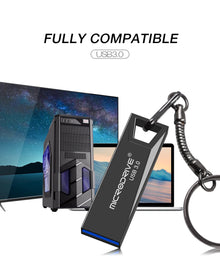 High Speed USB 3.0 Mini Metal Flash Drive 16GB 32GB 64GB 128GB Pendrive Waterproof USB Drive Pen Memory Sticks with Key Chain