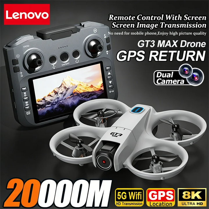 Lenovo GT3 MAX Foldable Drone 8K Aerial HD Photography Optical Flow Positioning Five-side Obstacle Avoidance UAV Brushless Drone