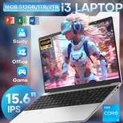 Portátil Intel de 15.6 pulgadas ultrafino Intel Core I3 6100U 16GB RAM 1TB 2TB SSD Ordenador PC para oficina y estudio Windows 11 Pro