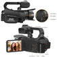 4K 60FPS Professional Camcorder for Photography 64MP WiFi Livestream Webcam Video Cameras 18X Digital Zoom YouTube Vlog Recorder