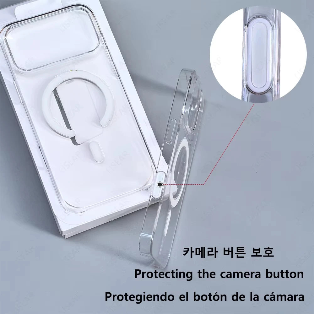 Original For Magsafe Magnetic Wireless Charging Case For iPhone 17 Air 16 15 14 13 12 11 Pro Max 17 Plus X XS Clear Back Cover
