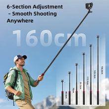 BRDRC Tripod for DJI Action 6 5Pro 4 OSMO 360 Camera Stand Selfie Stick Quick-release Adapter Tripod Adjustable Ball Head Base
