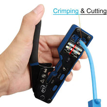 RJ45 Crimp Tool Kit Pass Through Cat6 Crimping Tool For Cat5 Cat5e Cat6 8P8C Connector, All-in-one Ethernet Crimper