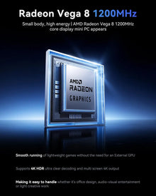 ACEMAGIC AMD Ryzen 5 3501U Mini PC 8GB DDR4 256GB SATA SSD Dual LAN Triple 4K Display WiFi 5 BT4.2 Compact Mini PC Triple 4K@60H