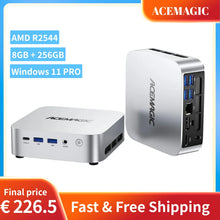 ACEMAGIC AMD Ryzen Embedded R2544 Mini PC 8GB DDR4 256GB SSD Windows 11 Pro Business Desktop Computer Triple 4K Display Dual M.2