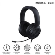Razer Kraken X Multi-Platform Wired Gaming Headset Bendable Cardiod Microphone 3.5 mm Connection Adjustable Headband 7.1 surroun