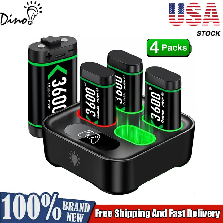 Rechargeable Battery for Xbox One Controller 4 X 3600mWh Battery for Xbox One/Xbox Series X/S Charging Accessories