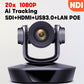 4K Ultra HD PTZ Camera, 20x Zoom, Supports NDI, POE, Ideal for Video Conferencing, Churches, Events, and Live Streaming