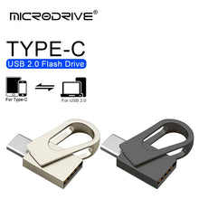 Mini TYPE C Metal 2 in 1 USB Flash Drives Business Gift Memory Stick Pen Drive Storage Devices 16GB 32GB 64GB 128GB Rotate Disk