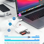 Adaptador de lector de tarjetas SD y TF para iPhone, cámara, Samsung, Xiaomi, iPad, lector de tarjetas de memoria USB, visor de cámaras de seguimiento