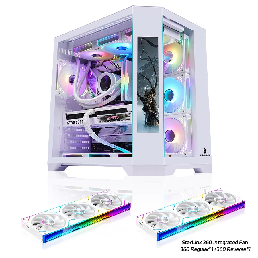 WJCOOLMAN Dreamer PLUS 9.16-inch HD Screen PC Gaming Case Sea View Room 360 Water Cooler Computer Case Gabinetes Gamer