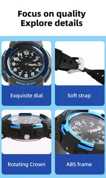 Kids Anti-Lost Watch with Apple Find My Android Find Hub Bluetooth Tracker Quartz Watch IP68 Waterproof No Subscription