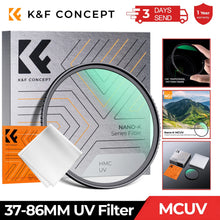 K&F CONCEPT 37-105mm UV Filter Lens MC Ultra Slim Optics with Multi Coated Protection 37mm 49mm 52mm 58mm 62mm 67mm 77mm 82mm