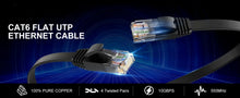 Cat 6 Ethernet Flat Cable, Outdoor and Indoor 10Gbps Supports Cat6a Cat5 Cat5 Networks for Gaming, Xbox, PS4, Modems, Router