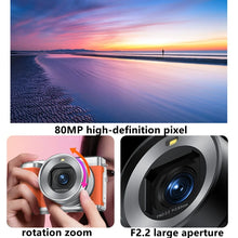 18X 80MP Digital Camera Flip Screen Front Rear Dual Lens Selfie Vlog Camcorder 4K Camera For Livestream Wide Angle Macro Lens