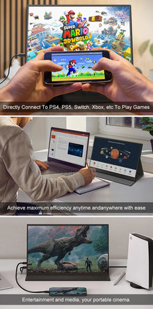 ZSUS  16" 2K Portable Monitor 100%sRGB 1600P IPS Screen Travel Gaming Computer Display for Steam Deck Laptop Switch PS4 PS5 Xbox