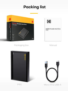 Kodak Protable Hard Drive P190 USB 3.0 5Gbps 500GB 1TB External Hard Disk HDD For PS4 Desktop Computer Expansion Capacity