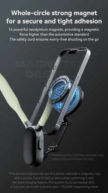 TELESIN Silicone Magnetic Quick Release Neck Mount Hold for Iphone 15 14 13 12 11 SAMSUNG HUAWEI XIAOMI Smart Phone Accessories