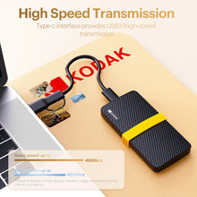 KODAK X200 External SSD Hard Drive USB3.1 Type-C Mini Portable SSD 256B 512GB 1TB For Laptops Smartphone PS4 PC TV
