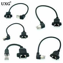 RJ45 Male To Female 90 Degree Up Downed Angle Cord Plugs Ethernet RJ45 8P8C LAN Network Extension Cable 30cm 60cm 100cm 1ft 2ft